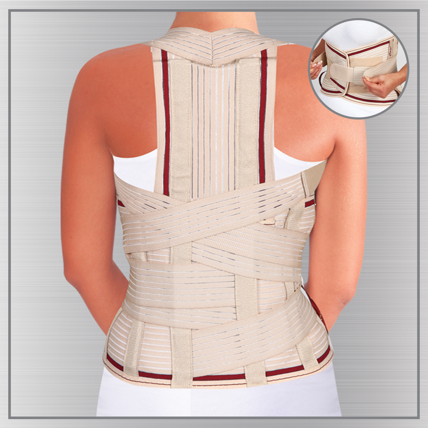 Dorsolomber Çelik Fleksible Balenli Korse XXL